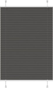 vidaXL Roleta plisowana czarna 85x100 cm Szerokość tkaniny 84,4 cm 1