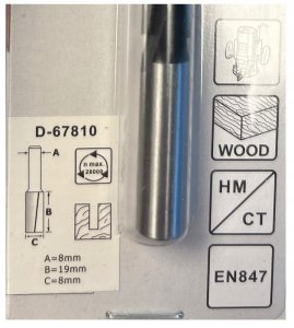MAKITA STRAIGHT MILLING CUTTER 8mm 8x51mm (2 BLADES) 5