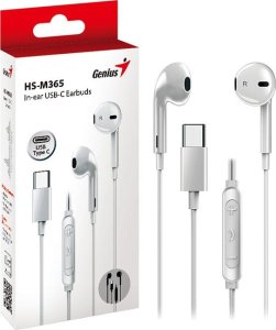 Genius HS-M365, słuchawki z mikrofonem, biała, 2.0, douszne, USB Type-C 2
