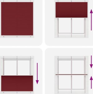 vidaXL Roleta plisowana Bordowy Czerwony 115x100 cm Szerokość tkaniny 5