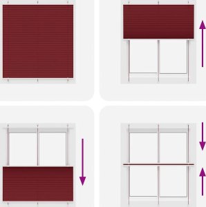 vidaXL Roleta plisowana Bordowy Czerwony 120x150 cm Szerokość tkaniny 5