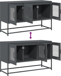 vidaXL Szafka RTV, antracyt, 100,5x39x60,5 cm, stal walcowana na zimno 10