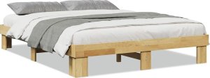 vidaXL Rama łóżka bez materaca 135x190 cm lite drewno dąb 2