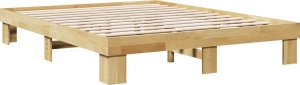 vidaXL Rama łóżka bez materaca 135x190 cm lite drewno dąb 3
