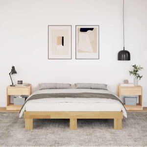 vidaXL Rama łóżka bez materaca 135x190 cm lite drewno dąb 4