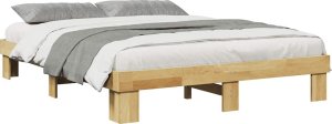 vidaXL Rama łóżka bez materaca 135x190 cm lite drewno dąb 5