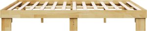 vidaXL Rama łóżka bez materaca 135x190 cm lite drewno dąb 7