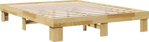 vidaXL Rama łóżka bez materaca 135x190 cm lite drewno dąb 8
