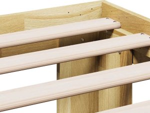 vidaXL Rama łóżka bez materaca 135x190 cm lite drewno dąb 9