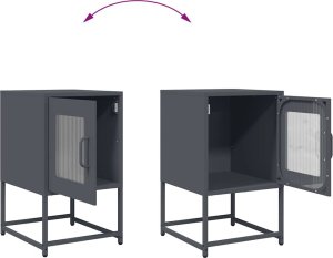 vidaXL Szafka nocna Antracyt 36x39x60,5 cm Stal walcowana na zimno 9