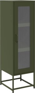vidaXL Szafka, oliwkowa, 36x39x123 cm, stal walcowana na zimno 2