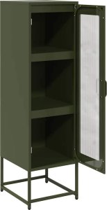 vidaXL Szafka, oliwkowa, 36x39x123 cm, stal walcowana na zimno 7