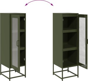vidaXL Szafka, oliwkowa, 36x39x123 cm, stal walcowana na zimno 10