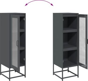 vidaXL Komoda wysoka Antracyt 36x39x123 cm Stal walcowana na zimno 10