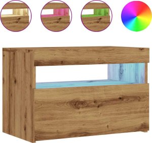 vidaXL Szafka pod TV z oświetleniem LED, dąb artisan, 60x35x40 cm 2