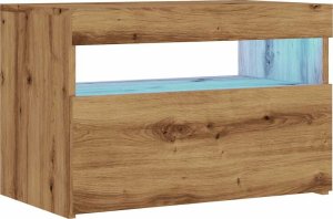 vidaXL Szafka pod TV z oświetleniem LED, dąb artisan, 60x35x40 cm 3