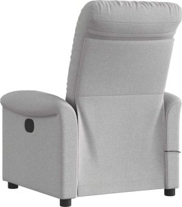 vidaXL Rozkładany fotel masujący, elektryczny, szara, tkanina 7