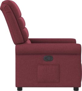 vidaXL Fotel rozkładany, winna czerwień, obity tkaniną 4