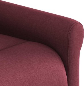 vidaXL Fotel rozkładany, winna czerwień, obity tkaniną 8