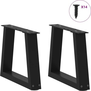 vidaXL Nogi do stołu jadalnego w kształcie litery V 2 szt. Czarne Stal 3