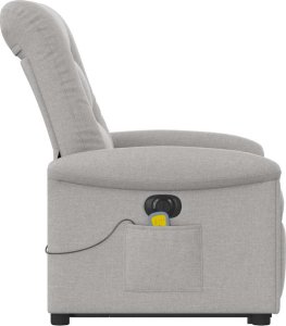 vidaXL Podnoszony fotel masujący, elektryczny, rozkładany, szary 6