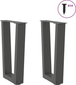 vidaXL Nogi stołu jadalnego w kształcie litery V 2 szt. Antracyt Stal 3