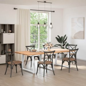 vidaXL Nogi do stołu jadalnego w kształcie litery V 3 szt. Białe Stal 2