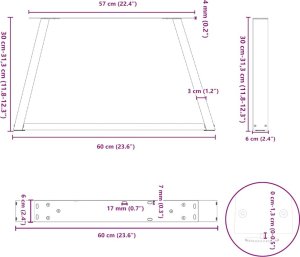 vidaXL Nogi do stołu jadalnego w kształcie litery V 2 szt. Czarne Stal 10