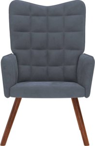 vidaXL Fotel, ciemnoszary, obity aksamitem 4