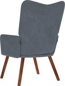 vidaXL Fotel, ciemnoszary, obity aksamitem 6