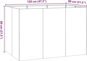 vidaXL Doniczka 120x80x80 cm Stal nierdzewna 9