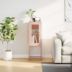 vidaXL Komoda Różowa 36x39x107 cm Stal walcowana na zimno 4