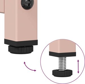 vidaXL Komoda Różowa 36x39x107 cm Stal walcowana na zimno 9