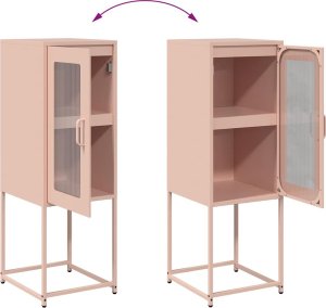 vidaXL Komoda Różowa 36x39x107 cm Stal walcowana na zimno 10