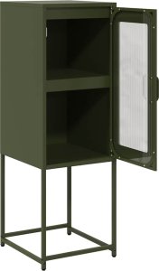 vidaXL Komoda Oliwkowo-zielona 36x39x107 cm Stal walcowana na zimno 7