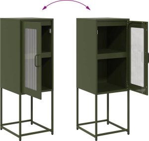 vidaXL Komoda Oliwkowo-zielona 36x39x107 cm Stal walcowana na zimno 10