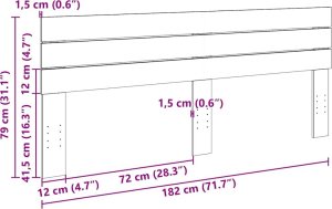 vidaXL Zagłówek 180 cm Drewno lite Dąb 9