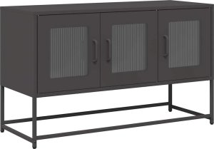 vidaXL Szafka RTV, czarna, 100,5x39x60,5 cm, stal walcowana na zimno 2