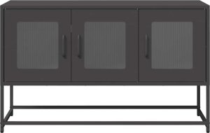 vidaXL Szafka RTV, czarna, 100,5x39x60,5 cm, stal walcowana na zimno 5