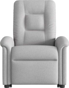 vidaXL Podnoszony fotel masujący, rozkładany, szary, tkanina 5