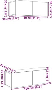 vidaXL 2-cz. zestaw szafek TV, stare drewno, materiał drewnopochodny 9