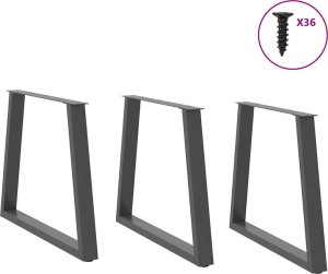vidaXL Nogi stołu jadalnego w kształcie litery V 3 szt. Antracyt Stal 3