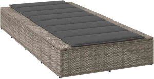 vidaXL Leżak z pływającą poduszką Szary polirattan 5
