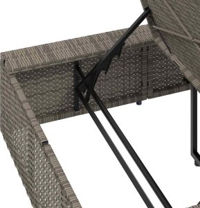 vidaXL Leżak z pływającą poduszką Szary polirattan 10