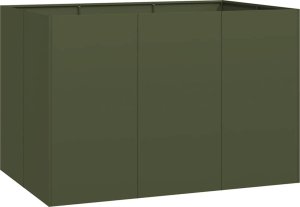 vidaXL Doniczka Oliwkowo-zielona 120x80x80 cm Stalowa 2