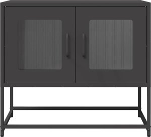 vidaXL Szafka RTV, czarna, 68x39x60,5 cm, stal walcowana na zimno 6