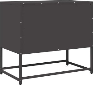 vidaXL Szafka RTV, czarna, 68x39x60,5 cm, stal walcowana na zimno 8