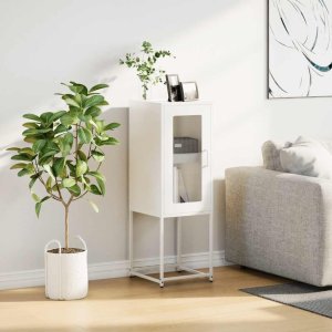 vidaXL Komoda Biała 36x39x107 cm Stal walcowana na zimno 3