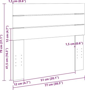 vidaXL Zagłówek 75 cm lite drewno dąb 9