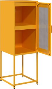 vidaXL Komoda Musztardowo-żółta 36x39x107 cm Stal walcowana na zimno 7